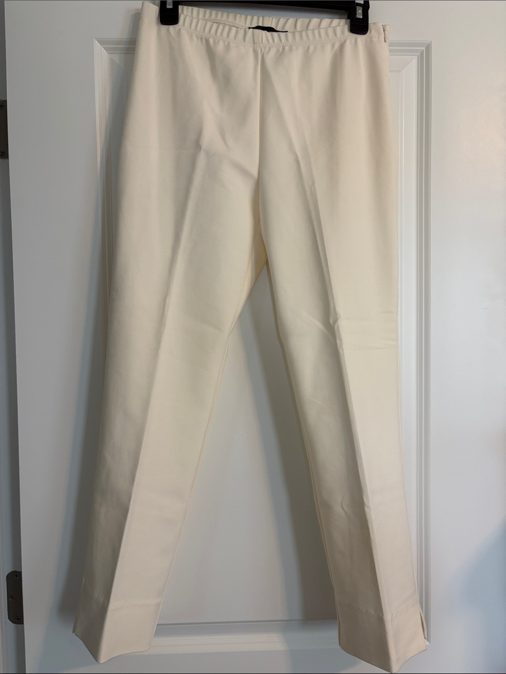 Tailored Cream Straight-Leg Cropped Trousers